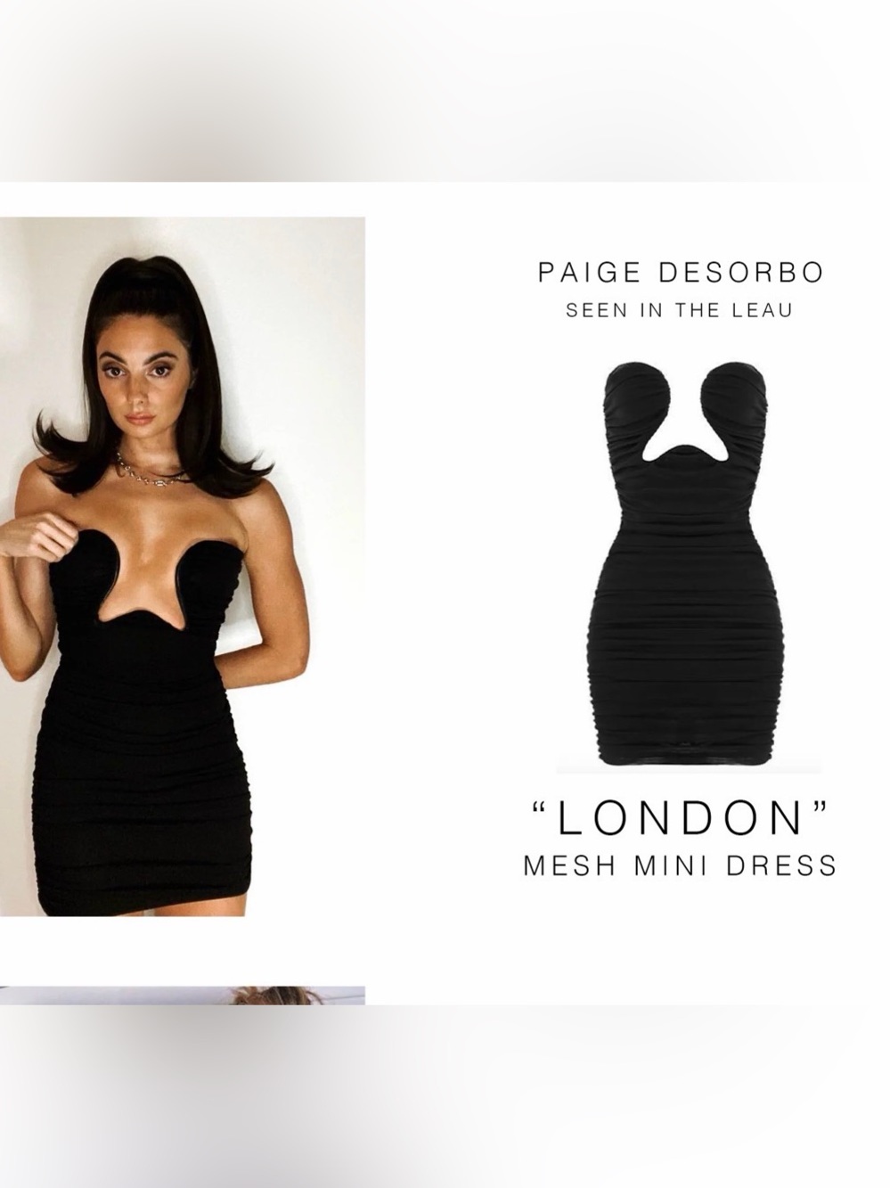 Leau 'London' Black Mesh Mini Dress